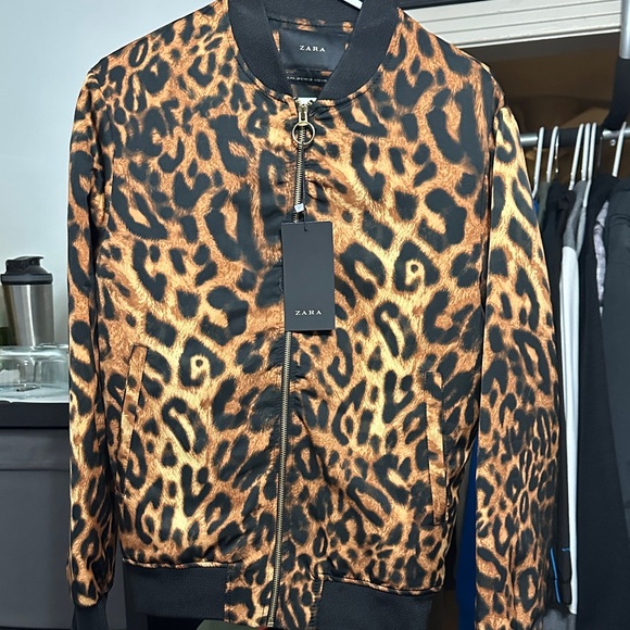 Zara Other - Zara Animal Print Leopard Bomber Jacket Small new w tags